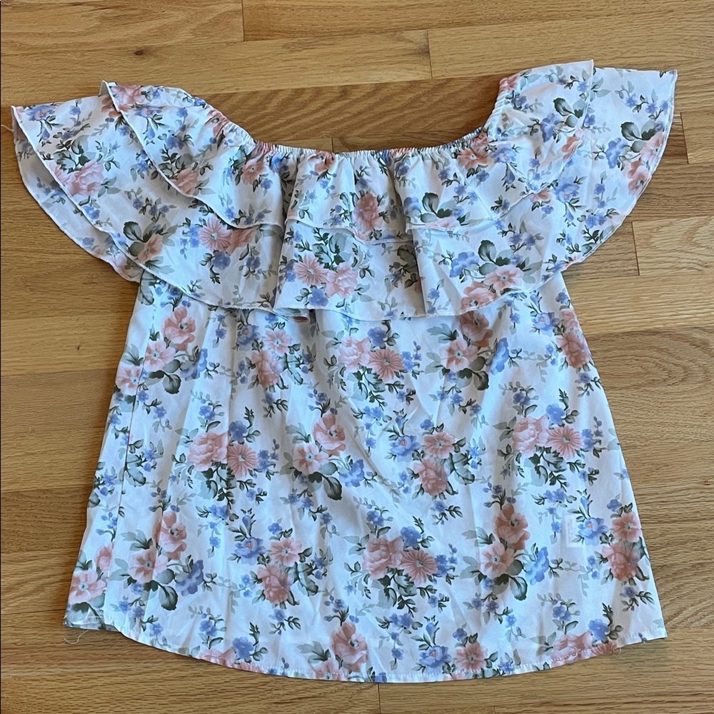SHEIN off shoulder ruffled top